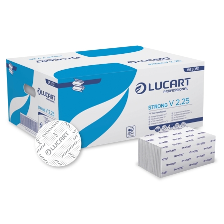 Papierhandtuch Strong Lucart V2.25, 24,3 x21 cm 2-lg. hochweiß, 3800 St.